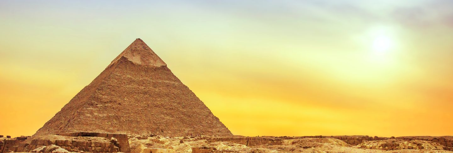 Giza pyramid at sunset

