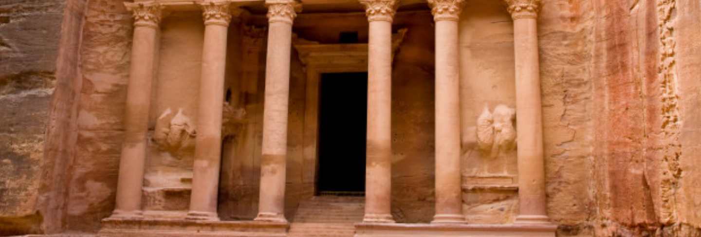 Ancient city of petra carved out of the rock, jordan
