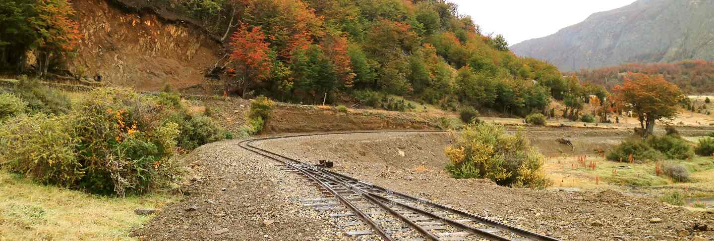 The southernmost functioning railway in the world in tierra del fuego province, argentina 
