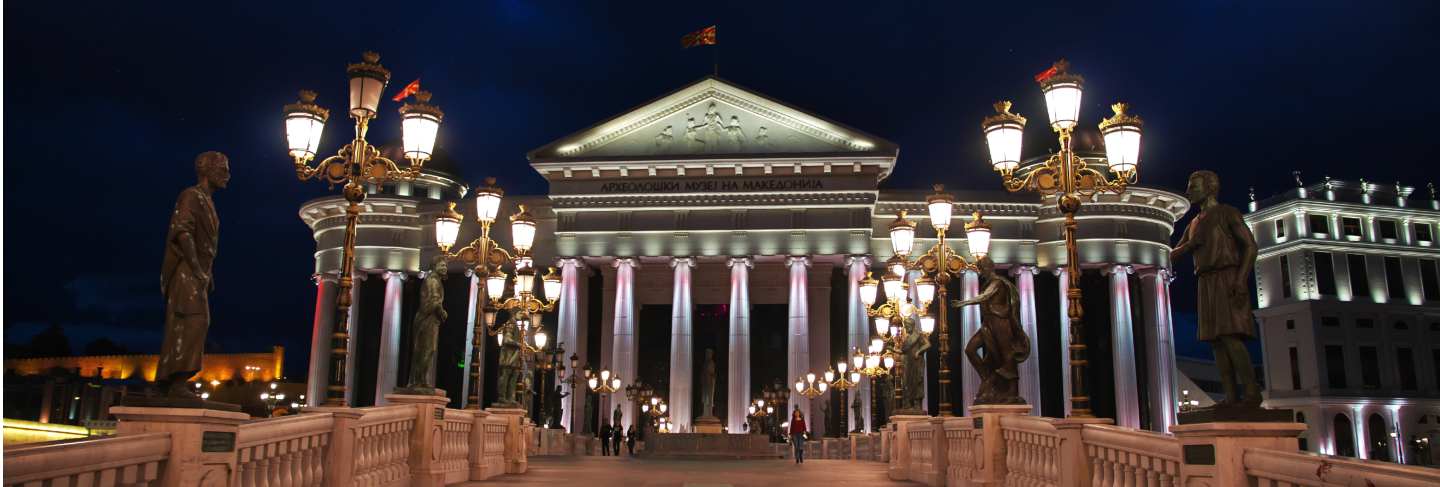 Night at skopje in macedonia 