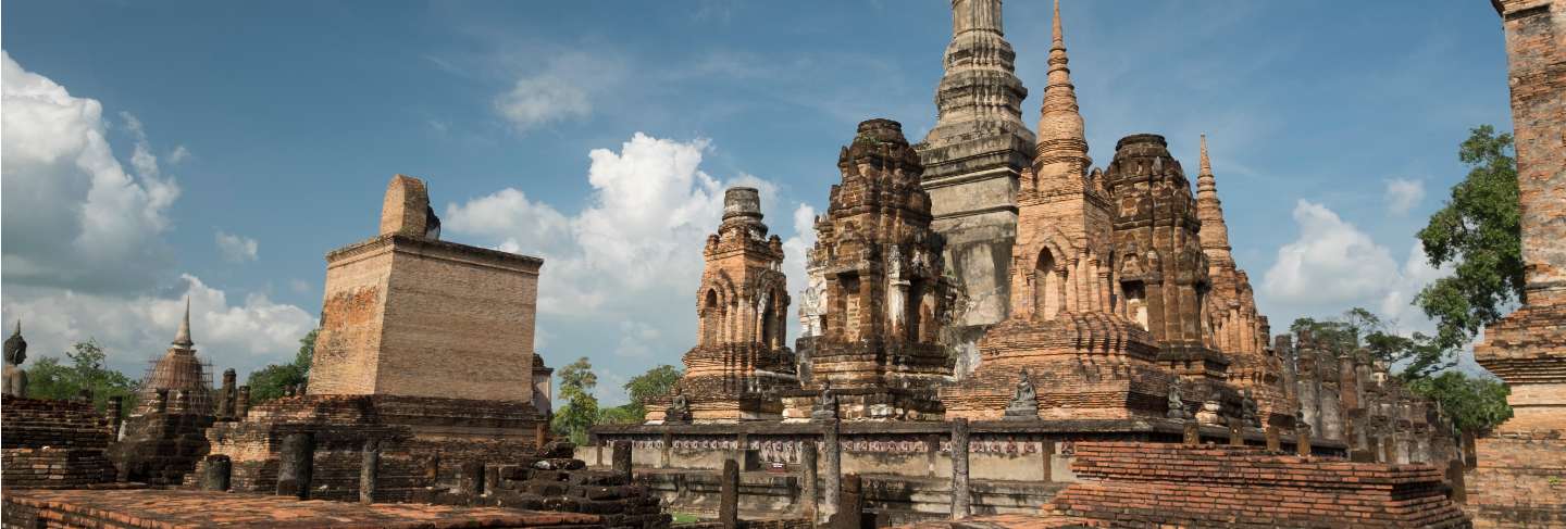 Traditional antique temple sukhothai thailand
